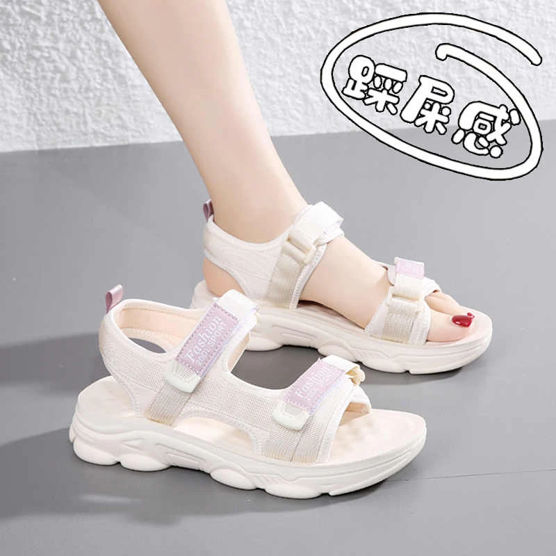 东方骆驼凉鞋女2025夏季新款时尚孕妇休闲大码41-43踩屎感沙滩凉