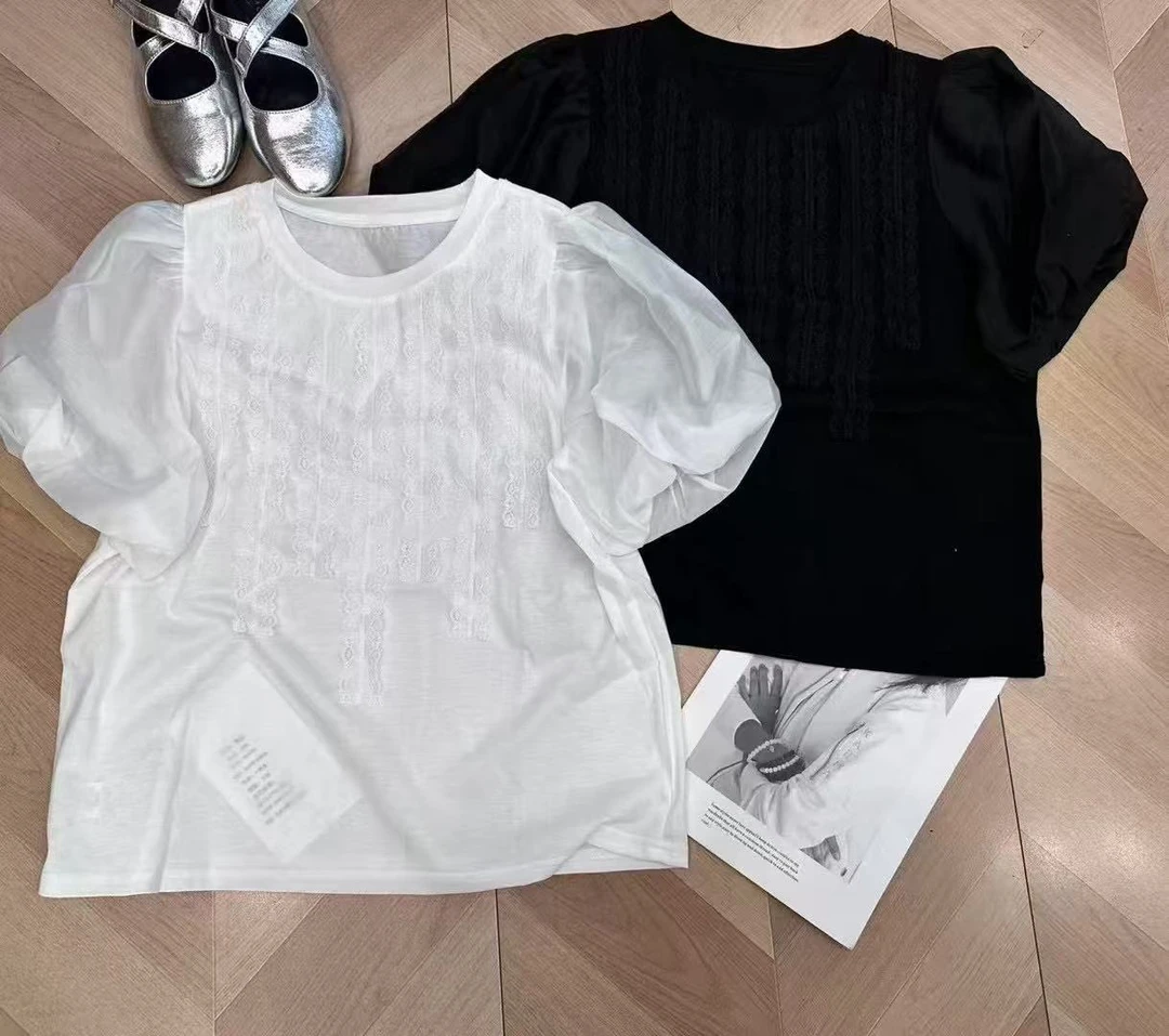 2025【蕾蕾家】春夏款时尚洋气极简韩系圆领新款短袖小衫T恤