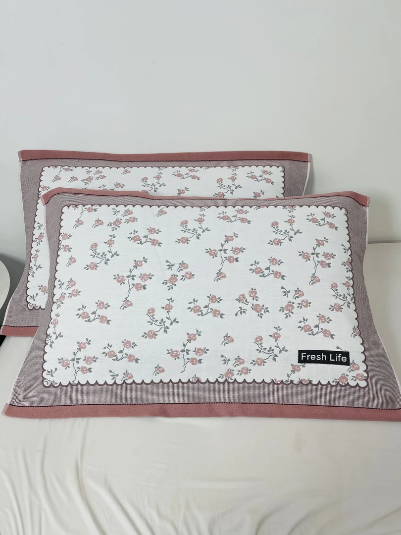 多层纱布枕巾纯棉加厚一对装大尺寸