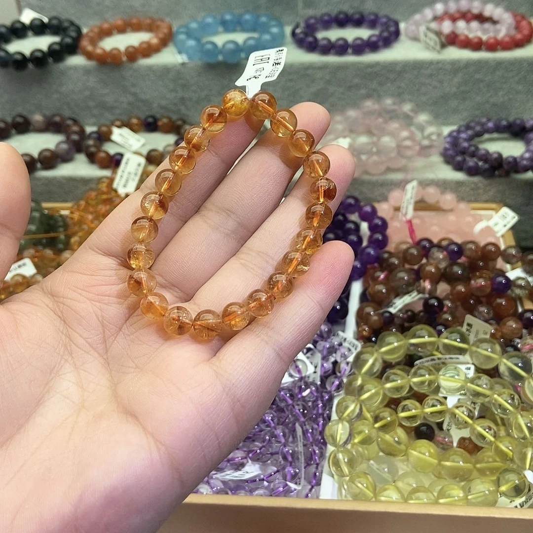 水晶手链未镶嵌心**水暴力黄水晶8