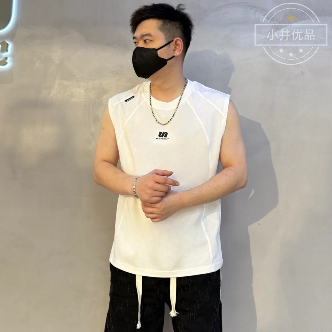 休闲百搭圆领上衣t恤无袖潮流夏季直健身宽松印花男士男款背心