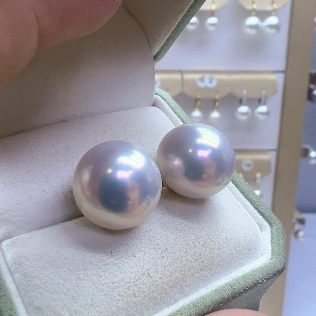 18K金镶嵌淡水珍珠耳饰