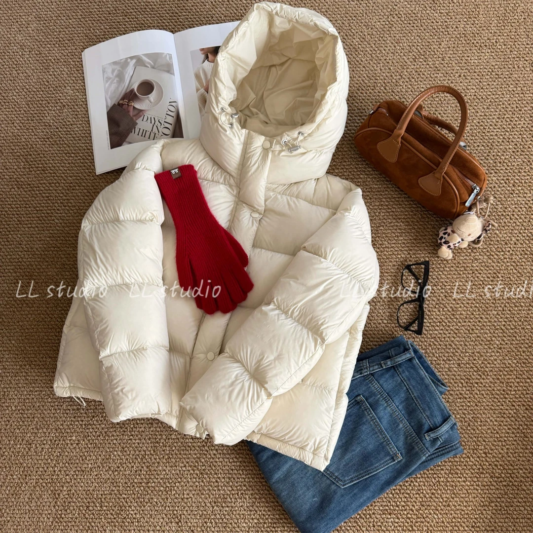 【95安心绒】新国标95白鸭绒云感连帽羽绒服女款冬季百搭外套女