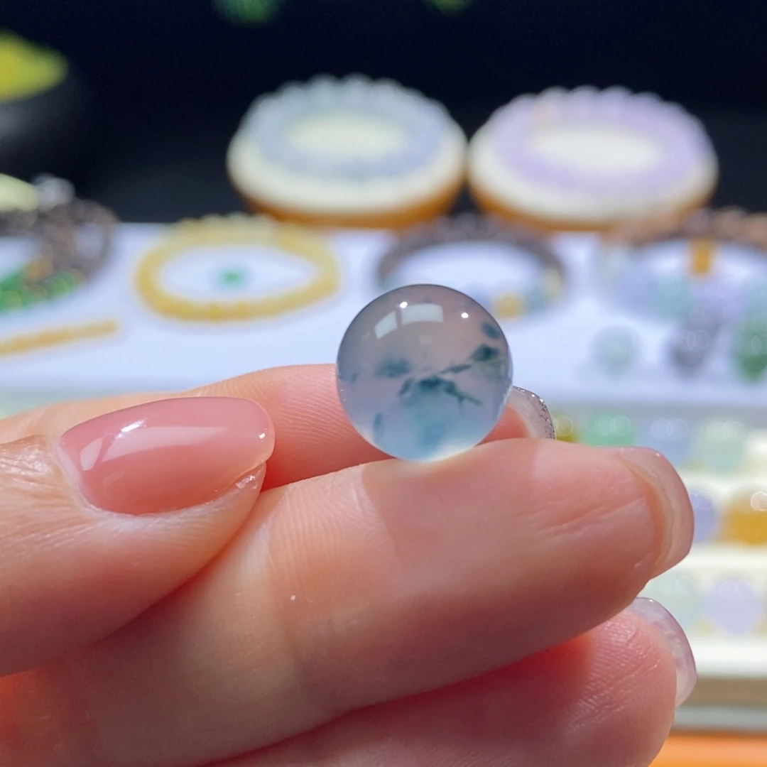 颈饰未镶嵌翡翠木那飘蓝花卡12.3mm