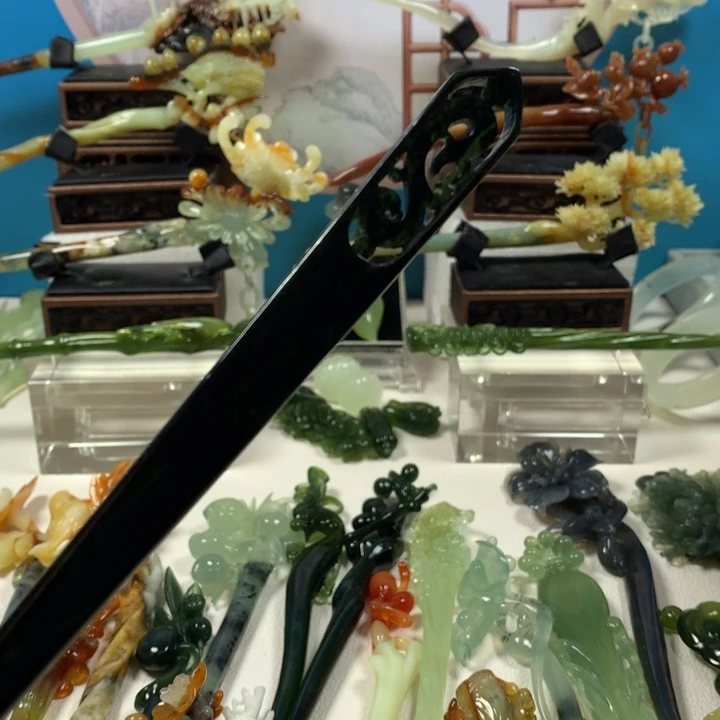 未镶嵌蛇纹石玉发簪