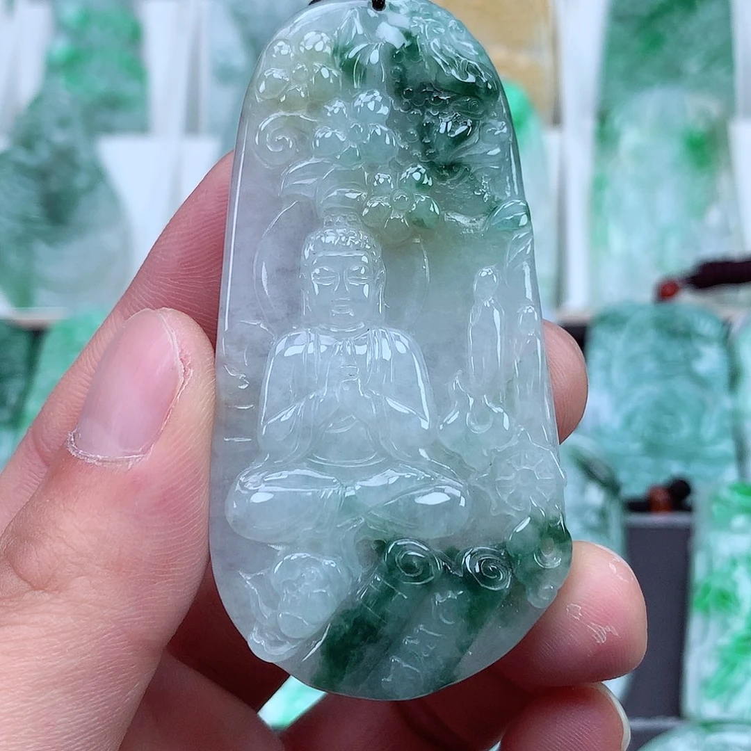 翡翠颈饰未镶嵌兜***钱翡翠吊坠