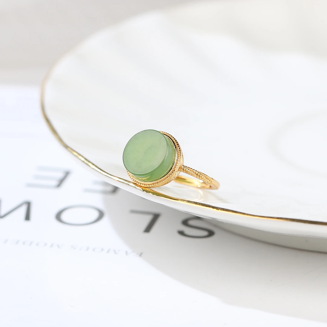 【麦子家族年终大促】天然和田玉S925银戒指 EF1058