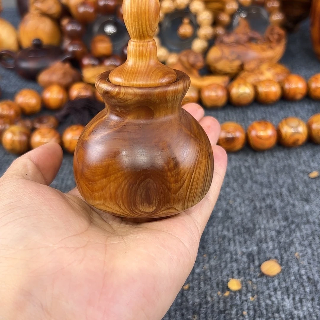 崖柏太行崖柏黑油精品溏心罐子
