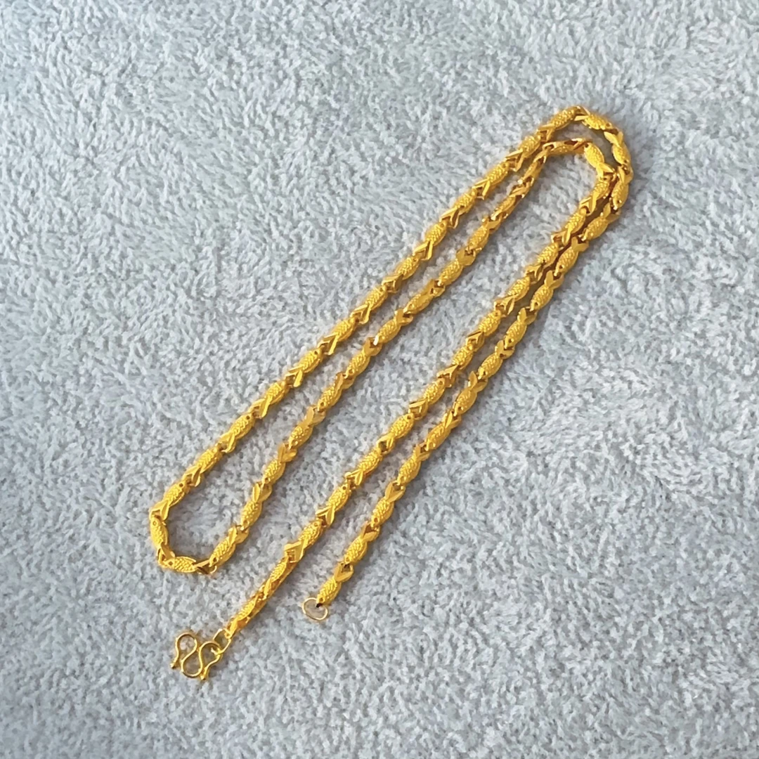 项链 精工黄色小鱼项链百搭锁骨链 F-10490