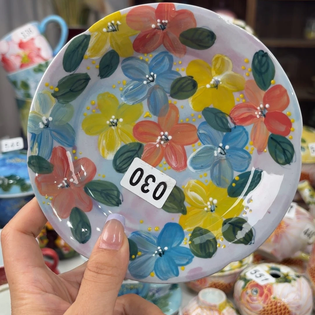 瓷片景德镇手绘高温釉下彩陶瓷茶具