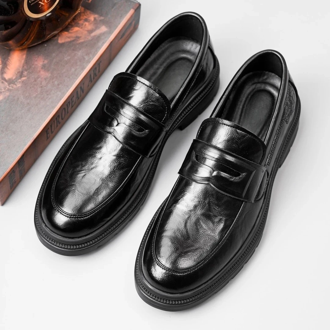 休闲皮鞋2025春季新款男士真皮牛皮商务软底防滑正装工作男鞋 C82