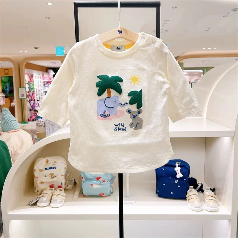 067-韩国男女童7分袖夏款长袖t412