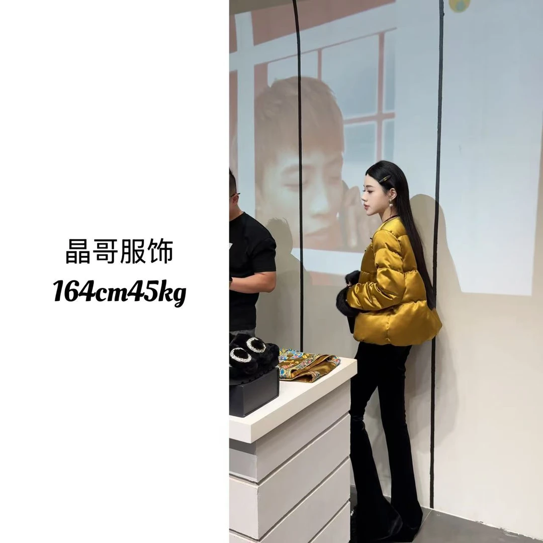 【荣耀】新中式休闲百搭宽松显瘦醋酸水貂毛冬季国风羽绒服