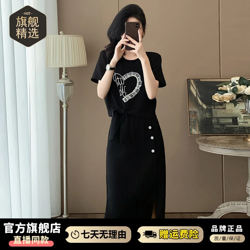 慵懒风韩版时尚套装女2025年夏季新款绑带蝴蝶结上衣半身裙两件套