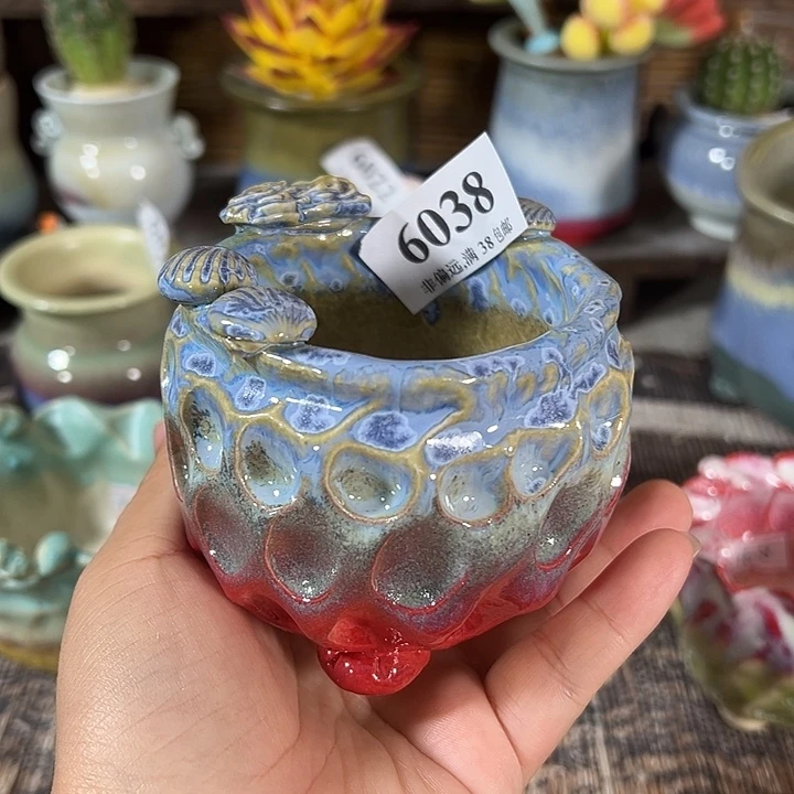 口6.5 手工花盆满30包邮