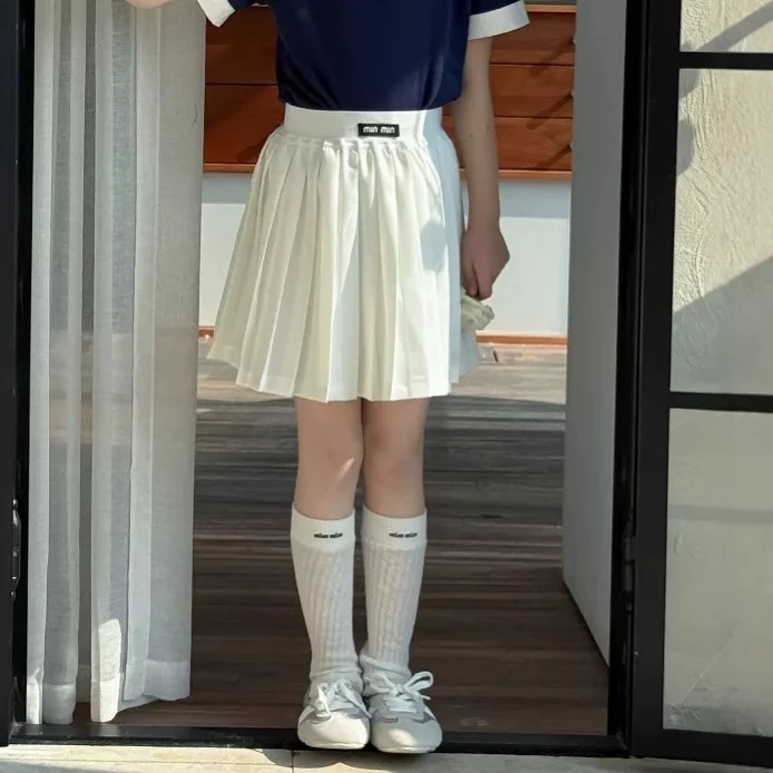 1087儿童纯色百褶裙