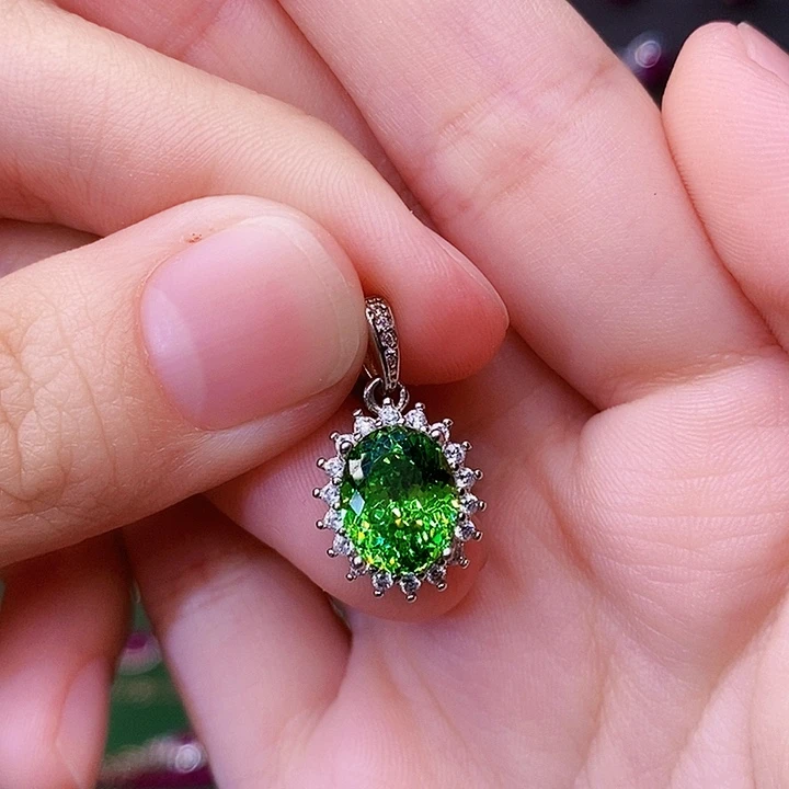 银S925镶嵌珠宝奇石碧玺