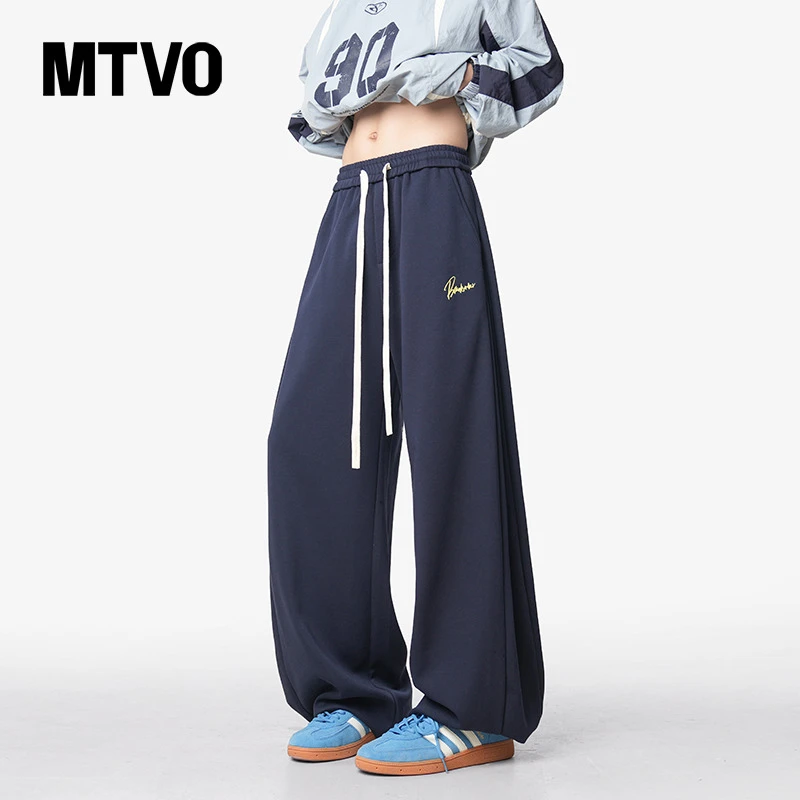 MTVO迈特优多巴胺弯刀卫裤男女美式潮牌运动裤子青少年宽松休闲裤