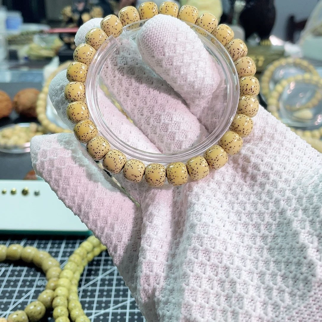 星月菩提手串原生态星月菩提原白手串9.8