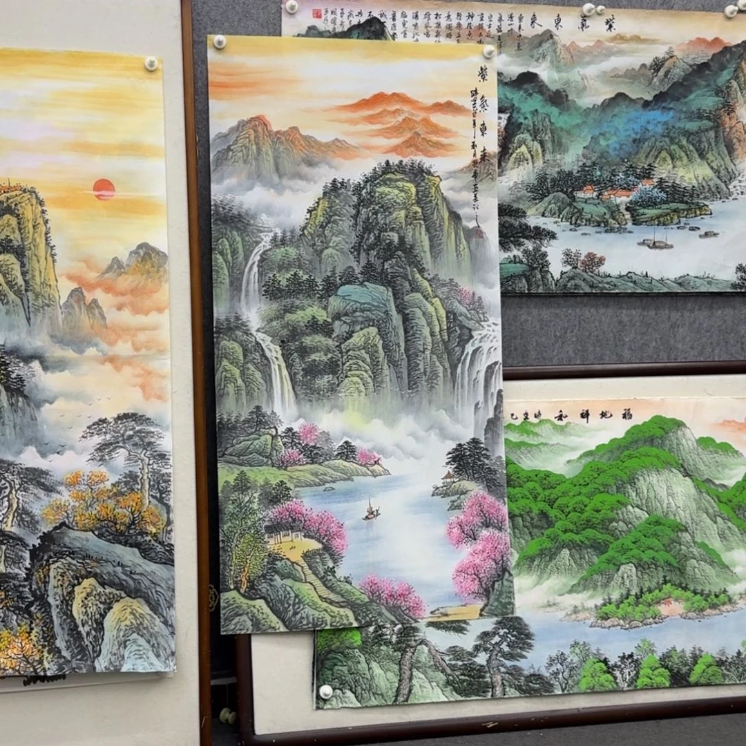 奶***芙国画四尺紫气东来画框一幅