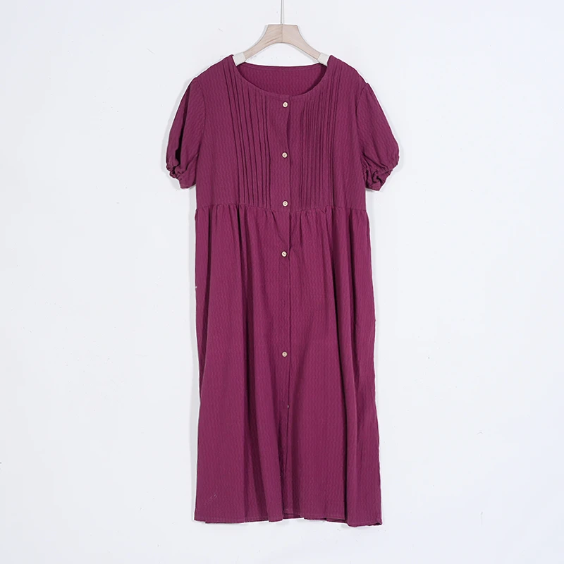 【蓉哥出品】净版风琴褶棉麻长袍Q10