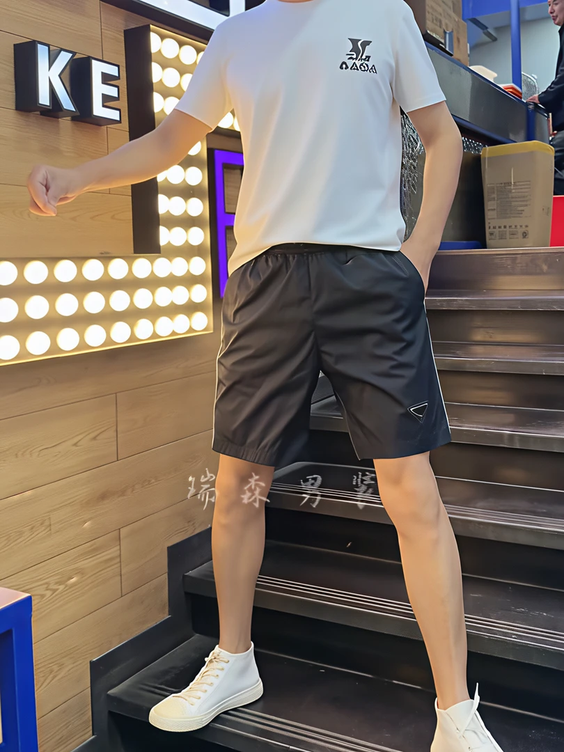 网孔免烫无弹力速干夏季格子短裤弹力男士五分裤透气薄款修身