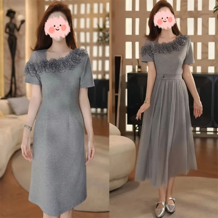 小众女装2025夏季轻奢设计感显瘦高腰遮肉气质连衣裙半身纱裙套装