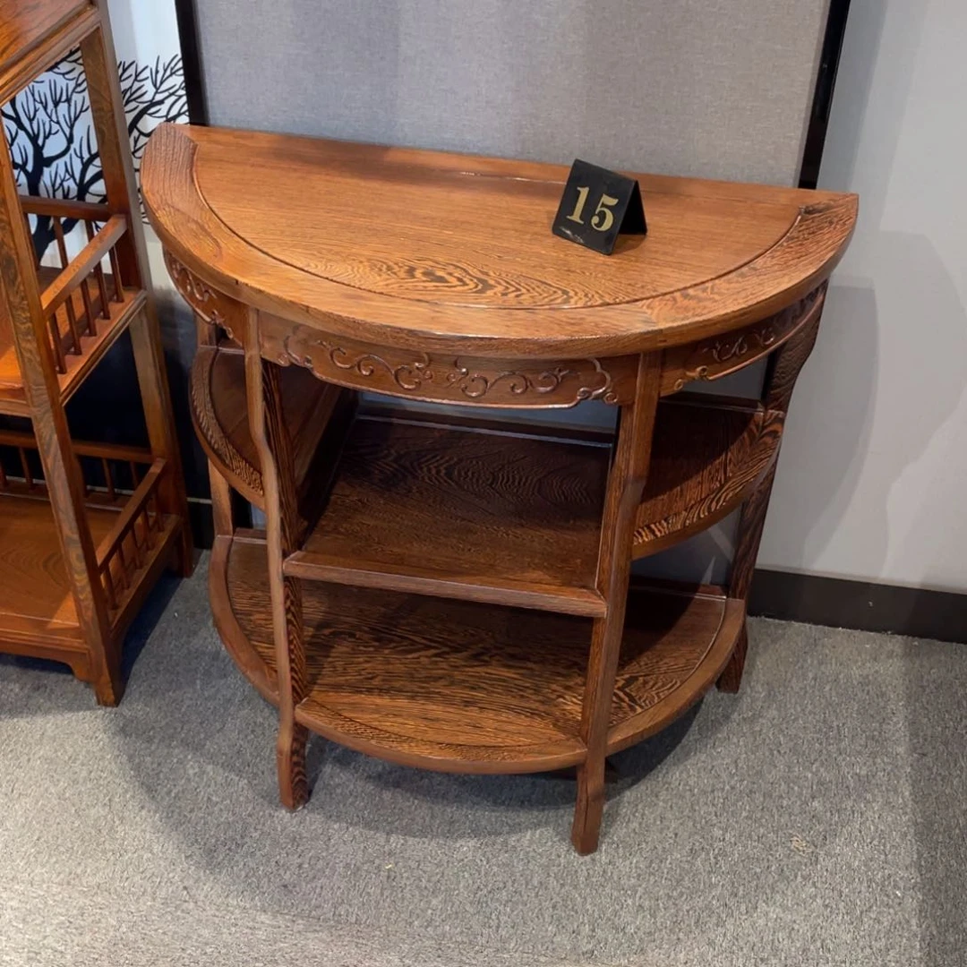 鸡翅木类成套家具用****9半圆桌