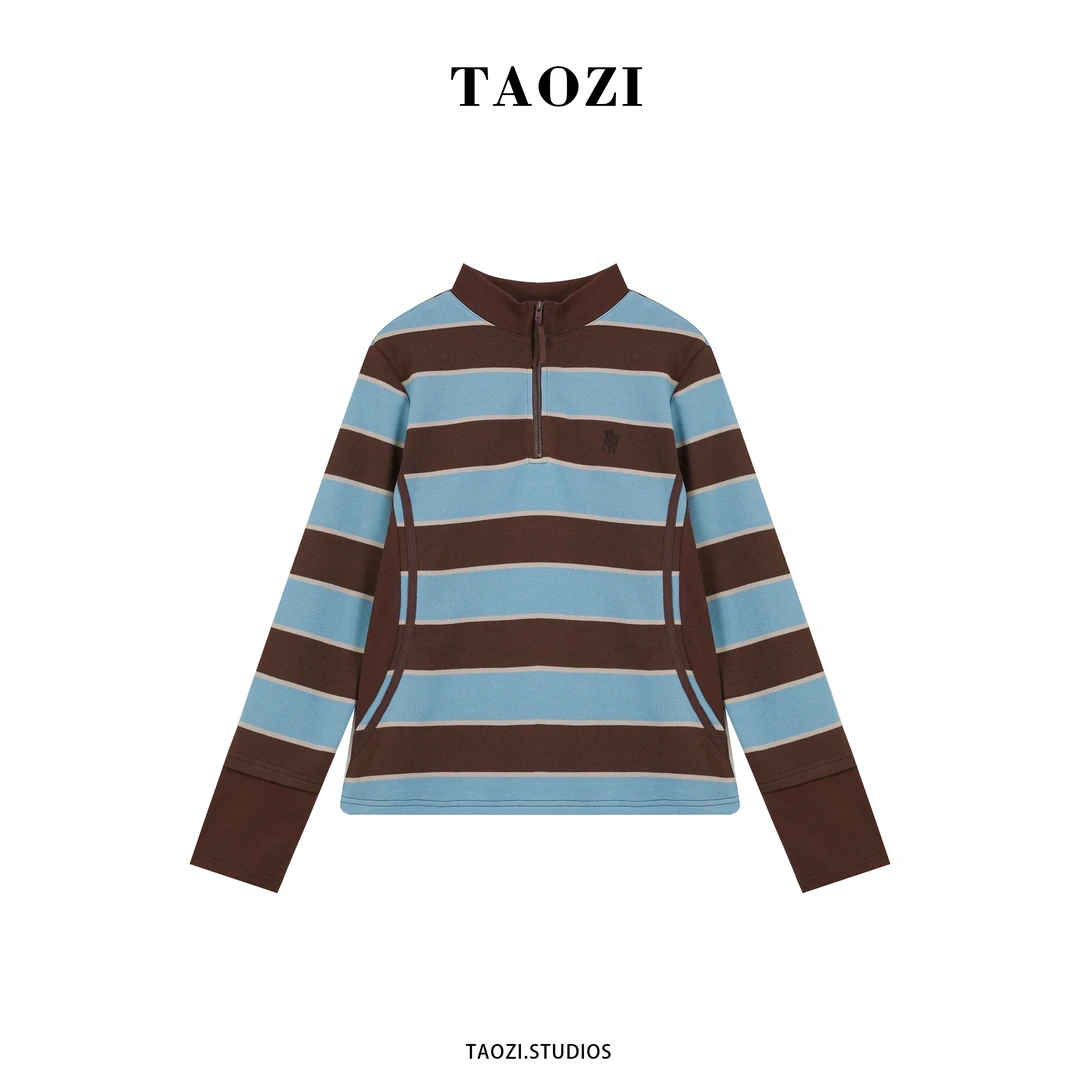 【汶汶】2025秋冬新款百搭简约时尚长袖上衣TZD402