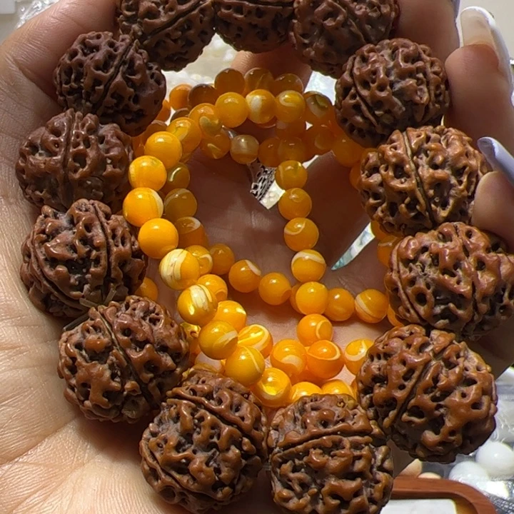 核桃手串/手链0.75/108金黄大白