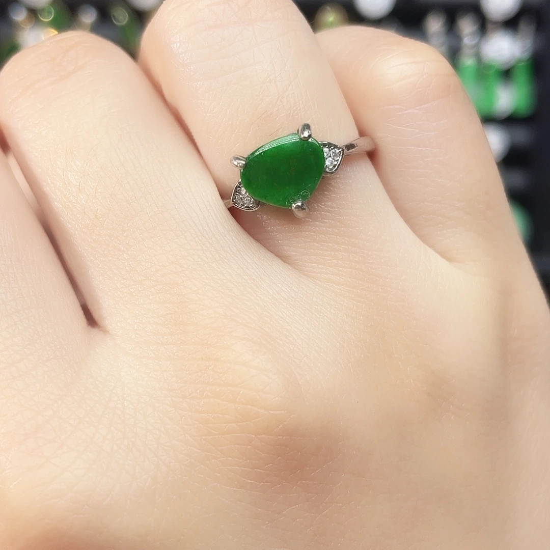 翡翠银S925镶嵌戒指
