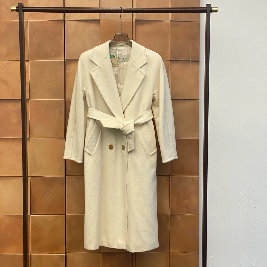 99新 MaxMara 奶白色101801羊毛大衣外套/36码/存放品/29357