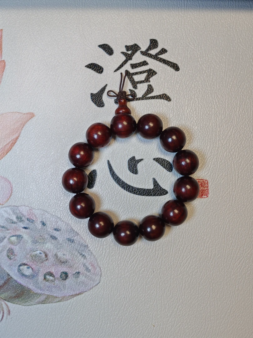 A005紫檀原木顺纹1.8手串