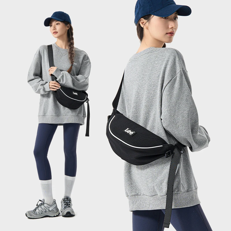 Leeins潮牌男士胸包休闲日系单肩包男生小背包潮流斜挎包新款腰包