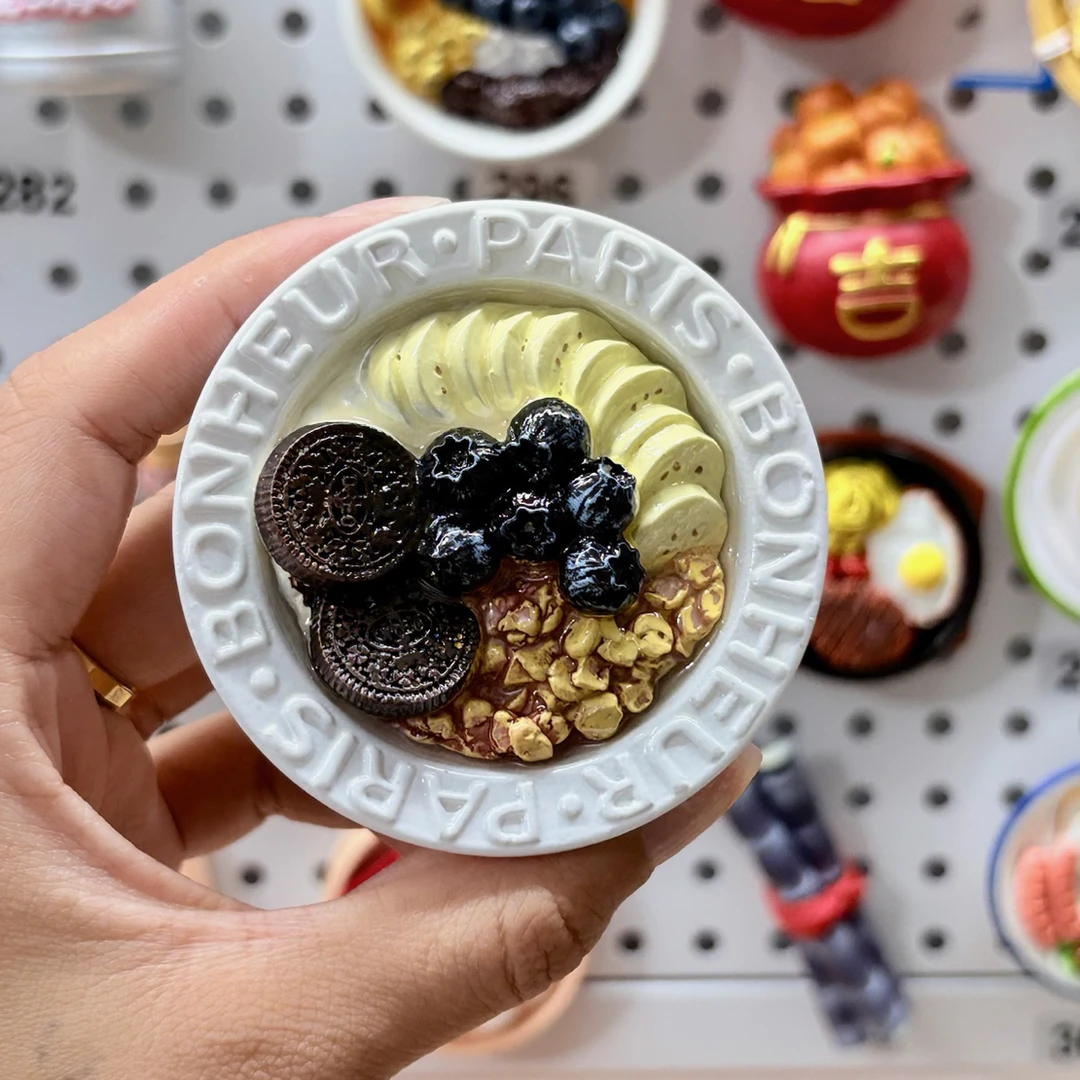 直播间补米链接--食玩甜品酸奶碗草莓青提树脂diy饰品文创强磁