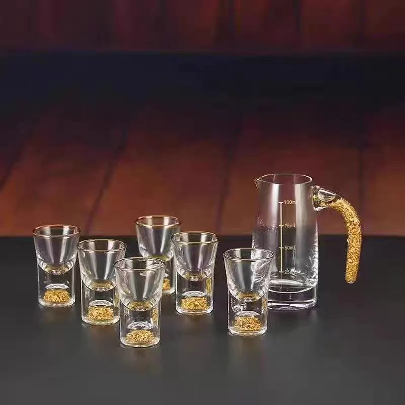 精品高端商务式金箔白酒具酒杯@567