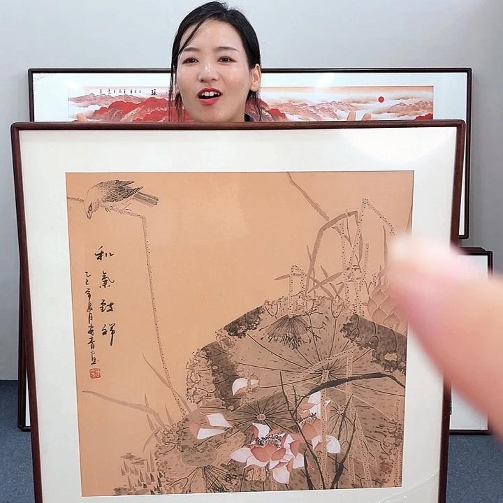 国画手绘作品80×80尺寸