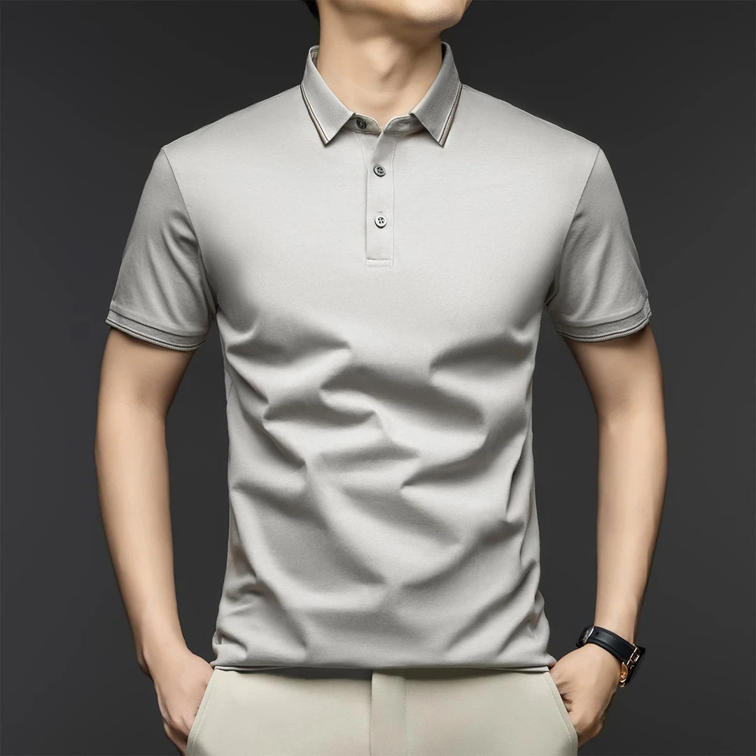 Louis Fordea/路易弗狄POLO衫男款上衣翻领商务男装休闲短袖衬衫