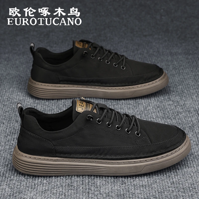 欧伦啄木鸟EUROTUCANO男鞋秋季潮流百搭休闲板鞋子男款运动帆布鞋