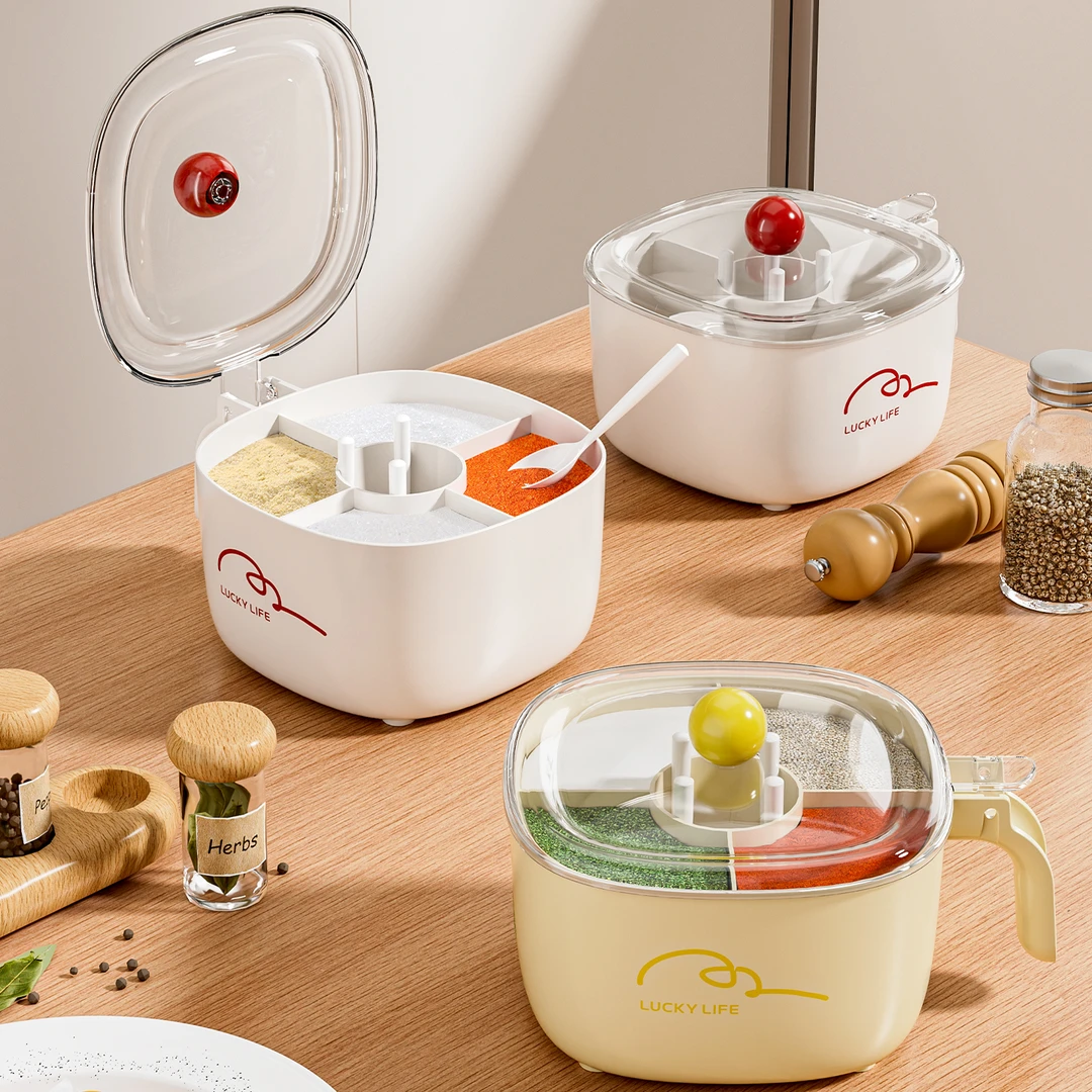 调料盒厨房家用多格一体调味料收纳盒佐料盐味精胡椒收纳调料瓶罐