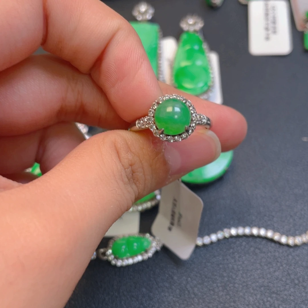 翡翠银S925镶嵌吊坠(不含链)