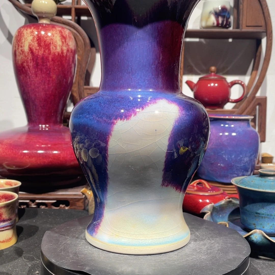 旧***票中国神后钧瓷花器