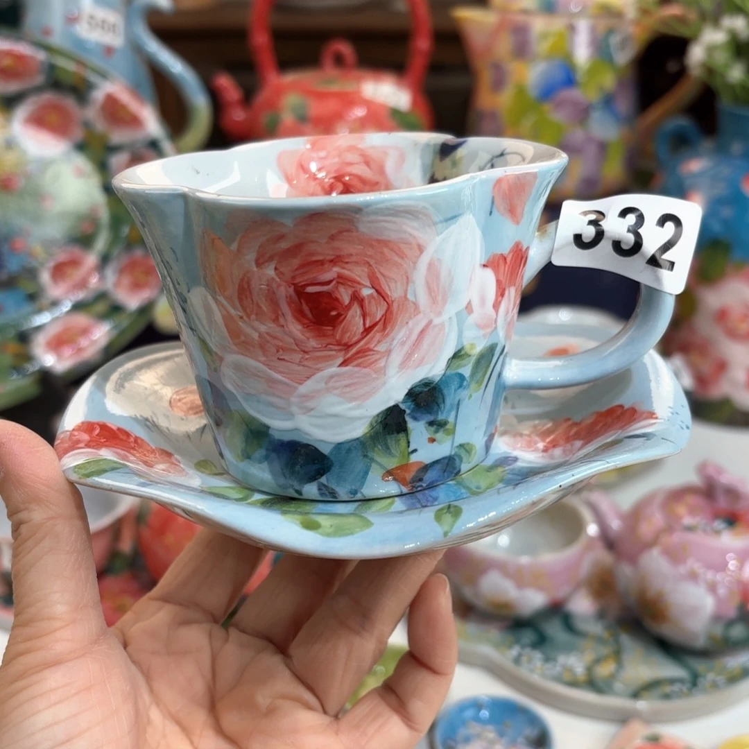 景德镇手绘高温釉下彩陶瓷茶具