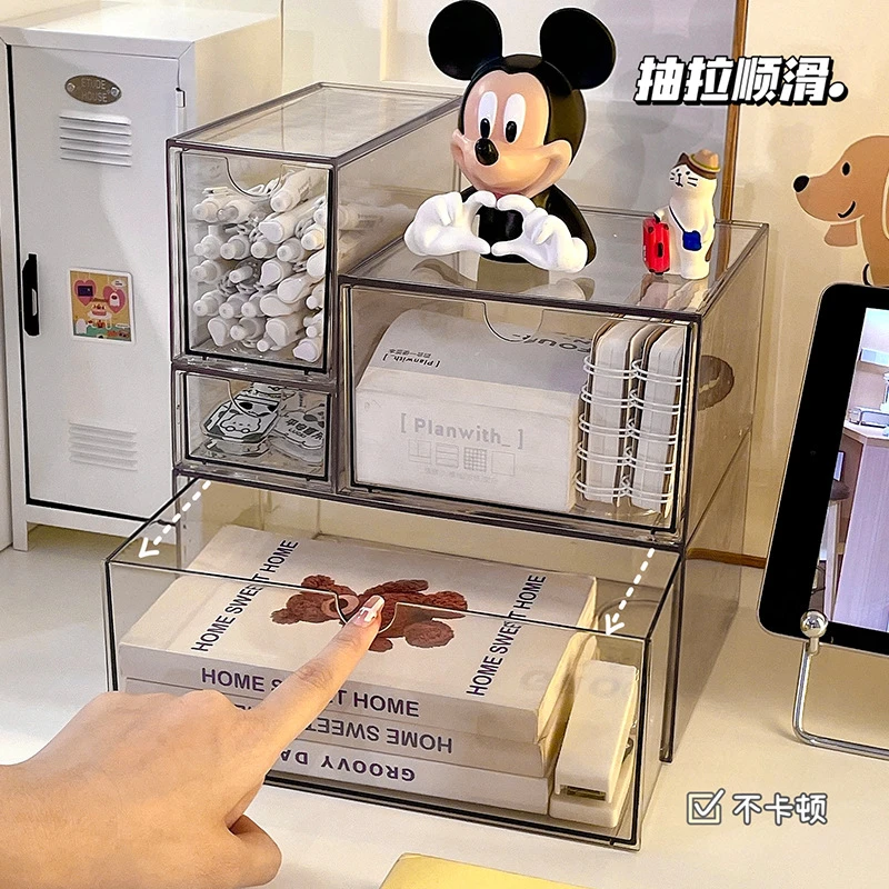 化妆品收纳盒桌面梳妆台护肤品面膜洗漱整理储物筐亚克力透明盒子