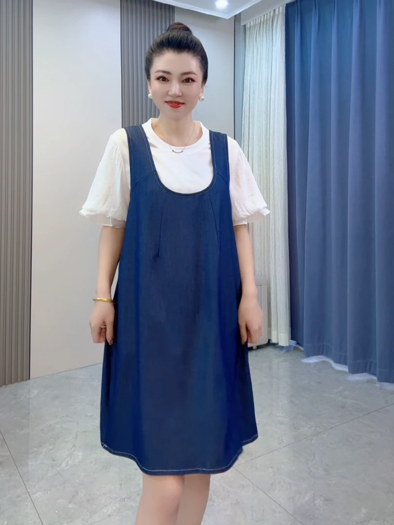 今年流行牛仔背带裙套装裙子夏季女2025新款大码小个子穿搭一整套
