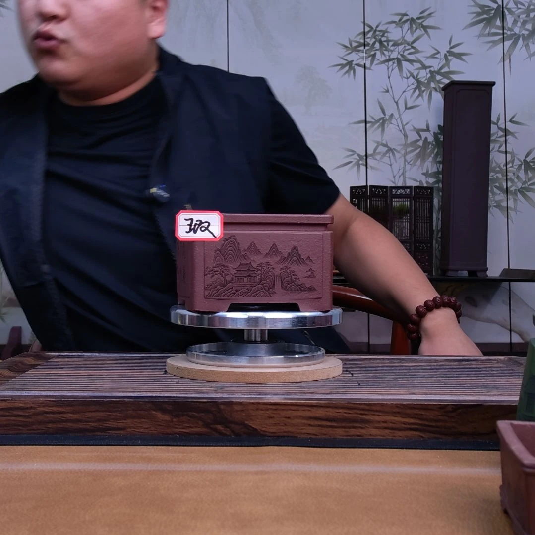 紫砂花盆同喜同喜