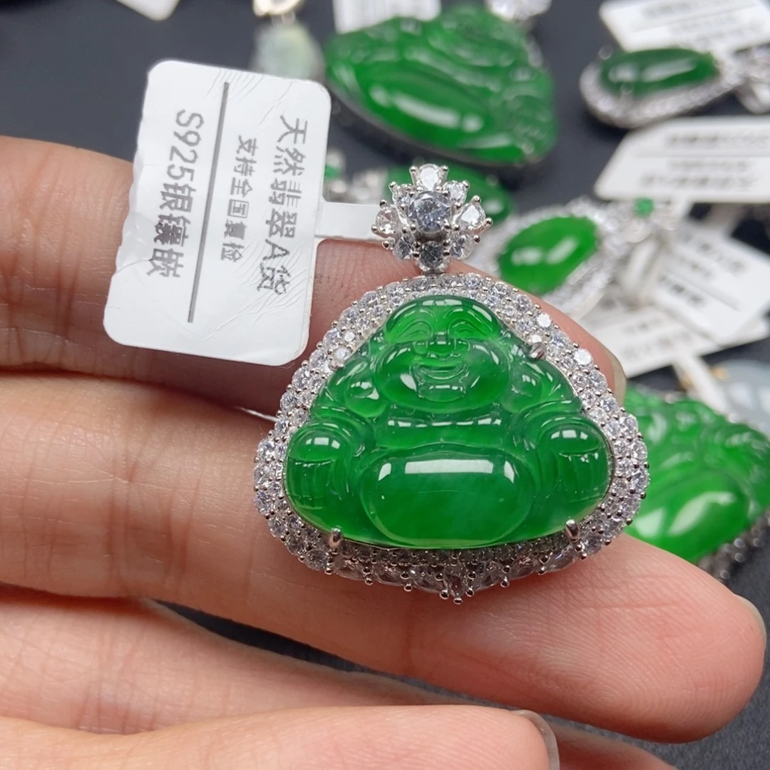 翡翠银S925镶嵌颈饰