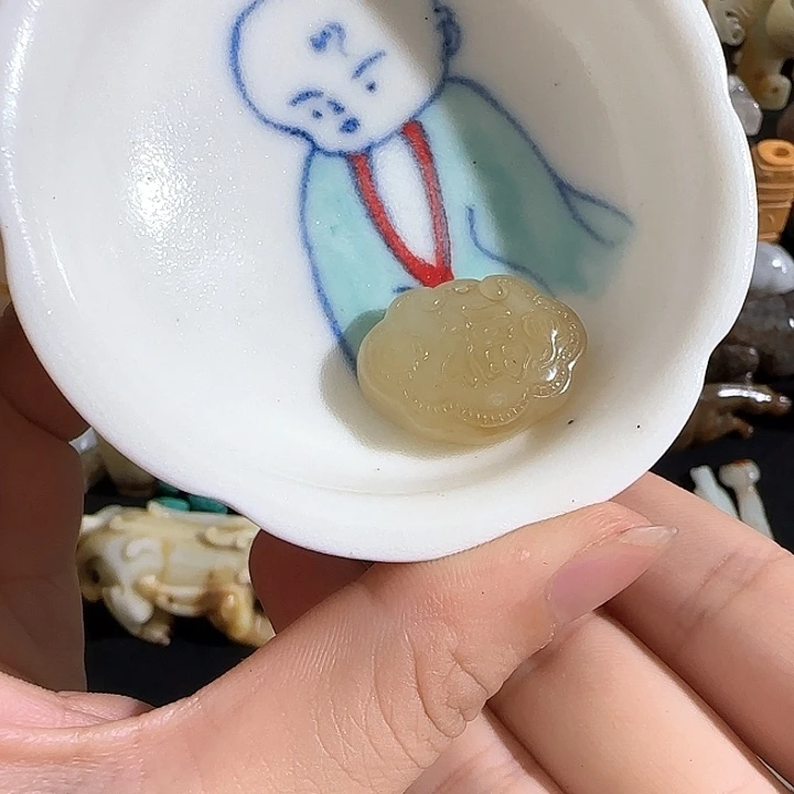瓷片摆件恭喜发财恭喜结缘235
