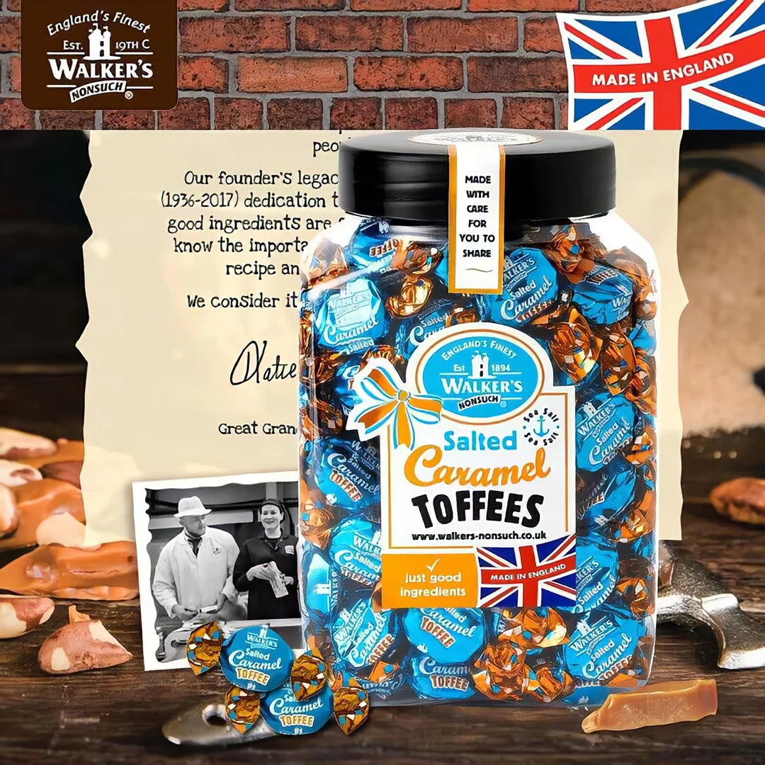 【原装】沃尔克斯英国进口口味经典海盐焦糖味什锦味580g罐装糖果