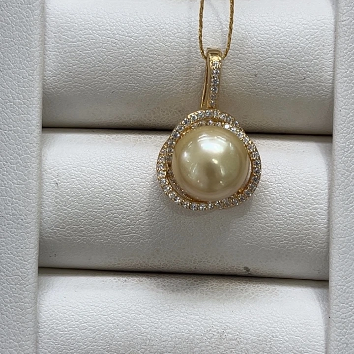 颈饰海水珍珠银S925镶嵌10-11mm 16号